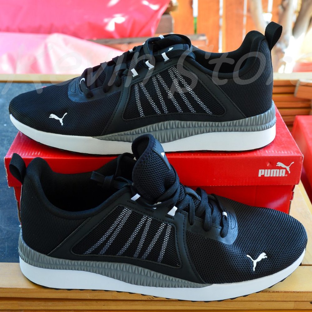 PUMA Mens Pacer Net Cage Trainers Sneakers Running Shoes Black - Picture 10 of 16